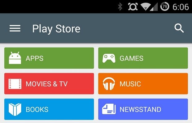 Android L Google Play nova interface
