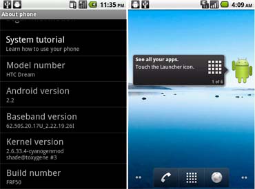 Htc dream magic froyo