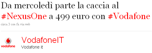 Vodafone nexus italia