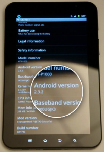 CyanogenMod 7 Galaxy Tab