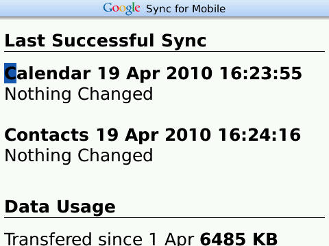 google sync blackberry