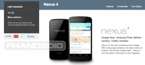 Nexus 4 Google Play Listing Limit Reached 640x290