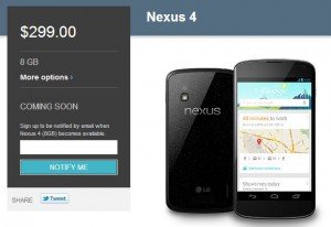 Nexus 4 play store
