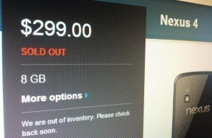 Nexus 4 sold out