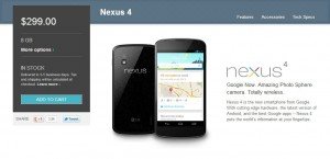 Google Nexus 4 US Play Store