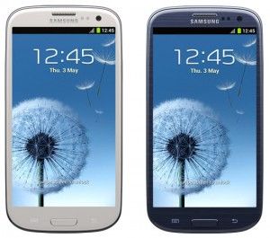 Galaxy s3 marble white pebble blue