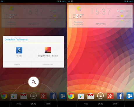 Google Now Swipe Disabler Personalizzare swipe tasto home Nexus