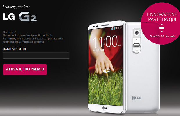 LG G2, in regalo l'assicurazione Safety Pack e la custodia Piquadro