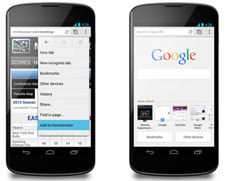 Chrome Beta 31 Android