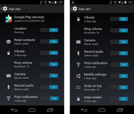Op. App App Ops Permessi Android 4.4 KitKat