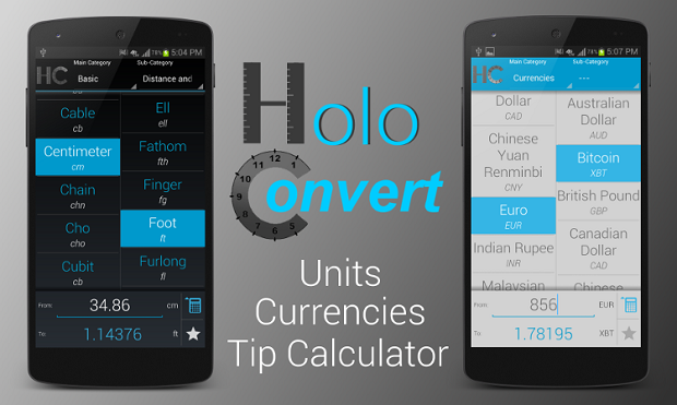 HoloConvert, arriva nel Play Store un nuovo convertitore con tema Holo