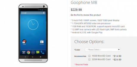 Goophone m8 front