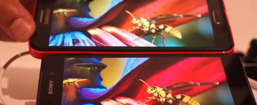 Sony Xperia Z2 e Samsung Galaxy Note 3, ecco i display a confronto in un video