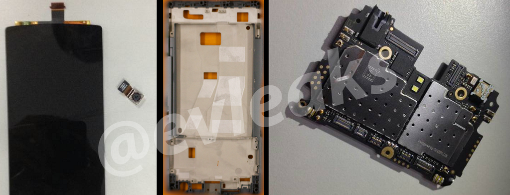 OnePlus One: immagine del display e di alcuni componenti interni
