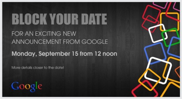 google inviti evento 15 settembre