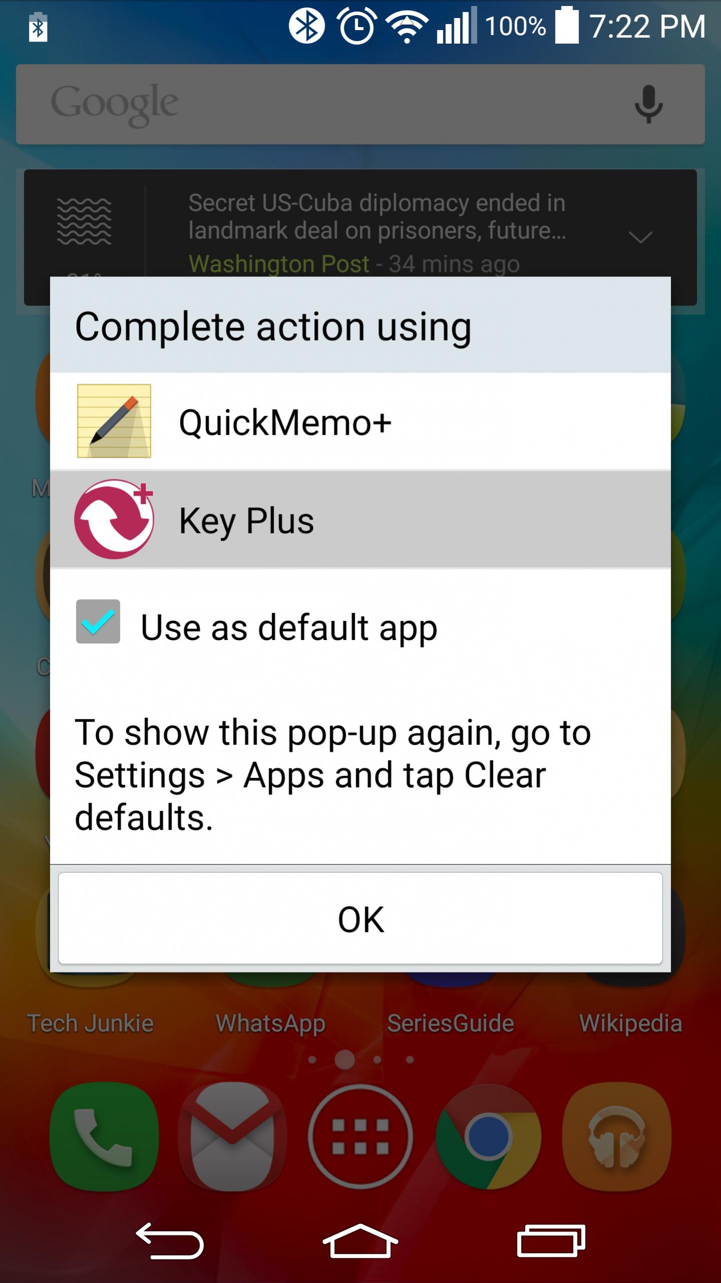 Show key plus