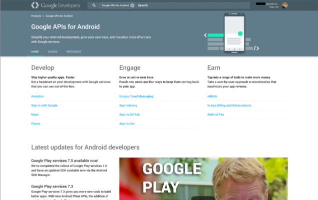 Google dev site