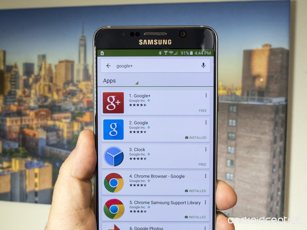 Google+ non è preinstallato su Samsung Galaxy S6 Edge + e Note 5