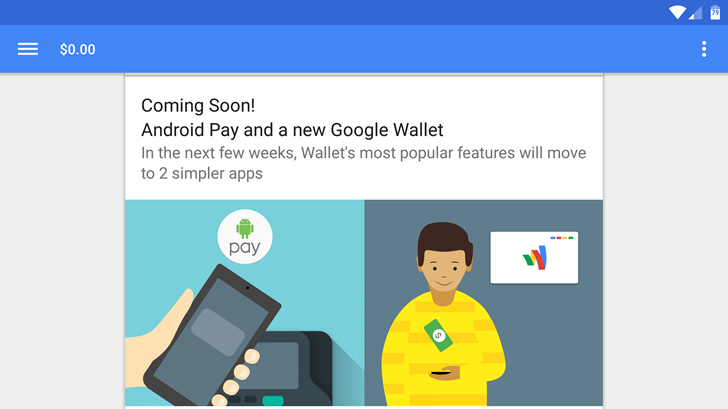 Nell'app Google Wallet arriva una notifica dell'arrivo di Android Pay