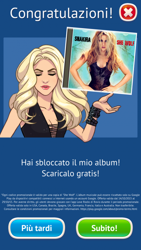 Love Rocks Rovio Love Rocks Starring Shakira, il nuovo puzzle game di Rovio