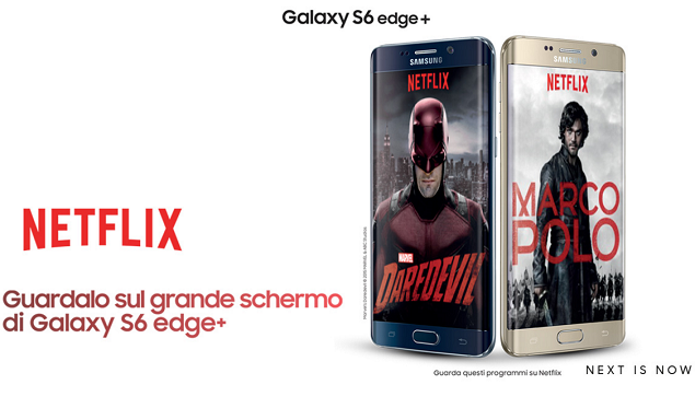 Samsung regala mesi di Netflix a chi acquista Galaxy S6 Edge+ e Galaxy Tab S2