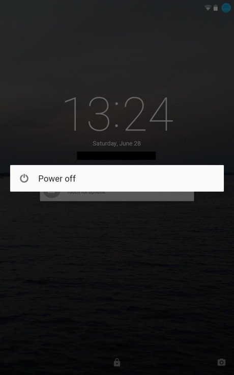 Android menu power
