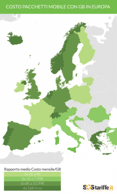 Mappa costi tel mobile Europa_marzo2016_SosTariffe.it