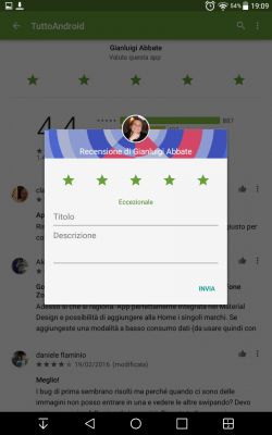 Play Store Layout Valutazioni App