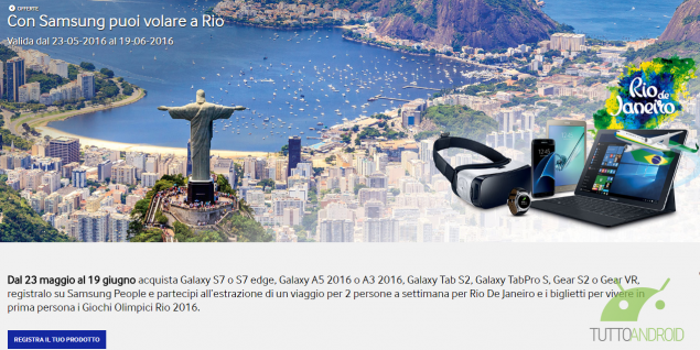 Concorso Con Samsung puoi volare a Rio 2016