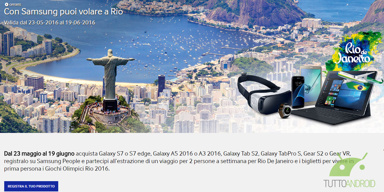 Samsung mette in palio le Olimpiadi di Rio 2016 per i suoi clienti
