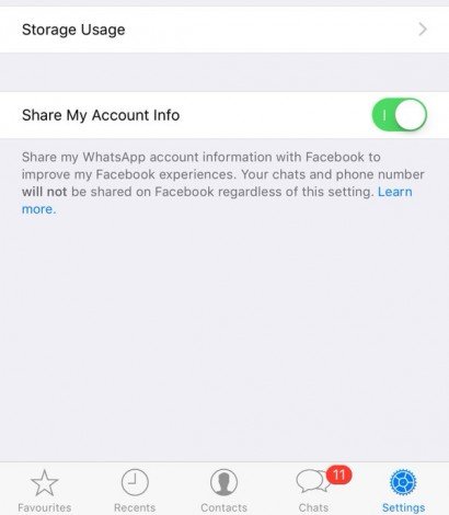 whatsapp e facebook integrazione