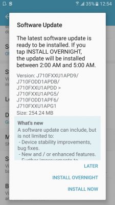 Galaxy J7 2016 patch sicurezza luglio india