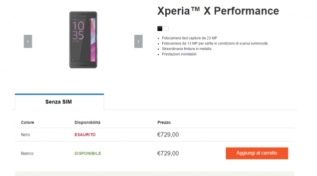 sony xperia x performance