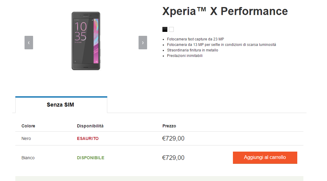 Sony xperia x performance