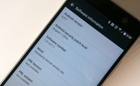 HTC 10 Android security patch level 1