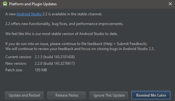Android studio 2.2