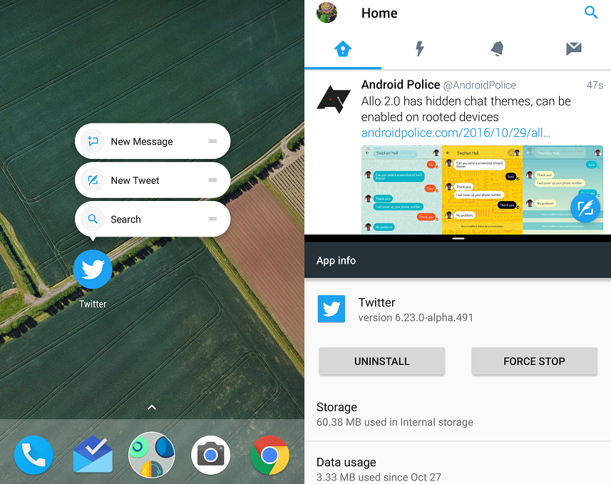 Twitter aggiunge il supporto a scorciatoie, multiwindow e un'icona circolare