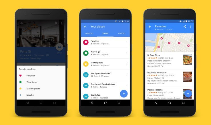 Le liste di luoghi su Google Maps in arrivo per tutti