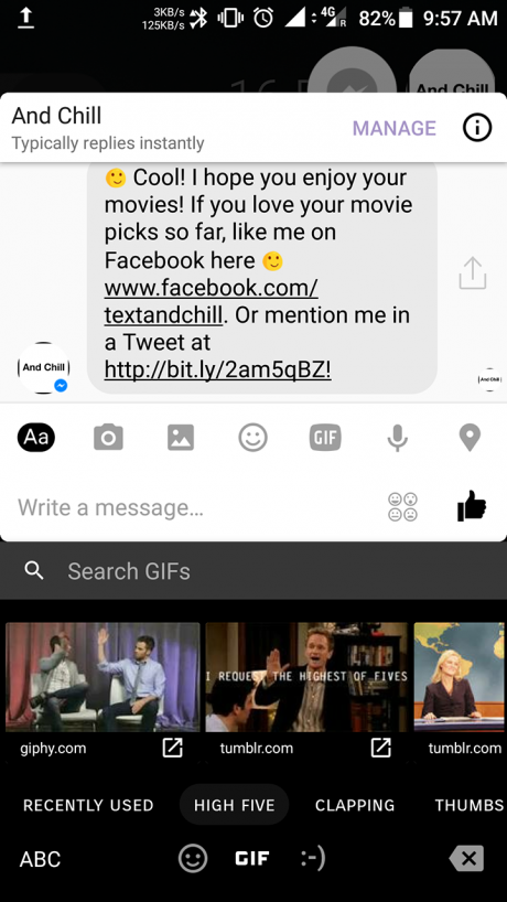 gif keyboard not working with messenger
