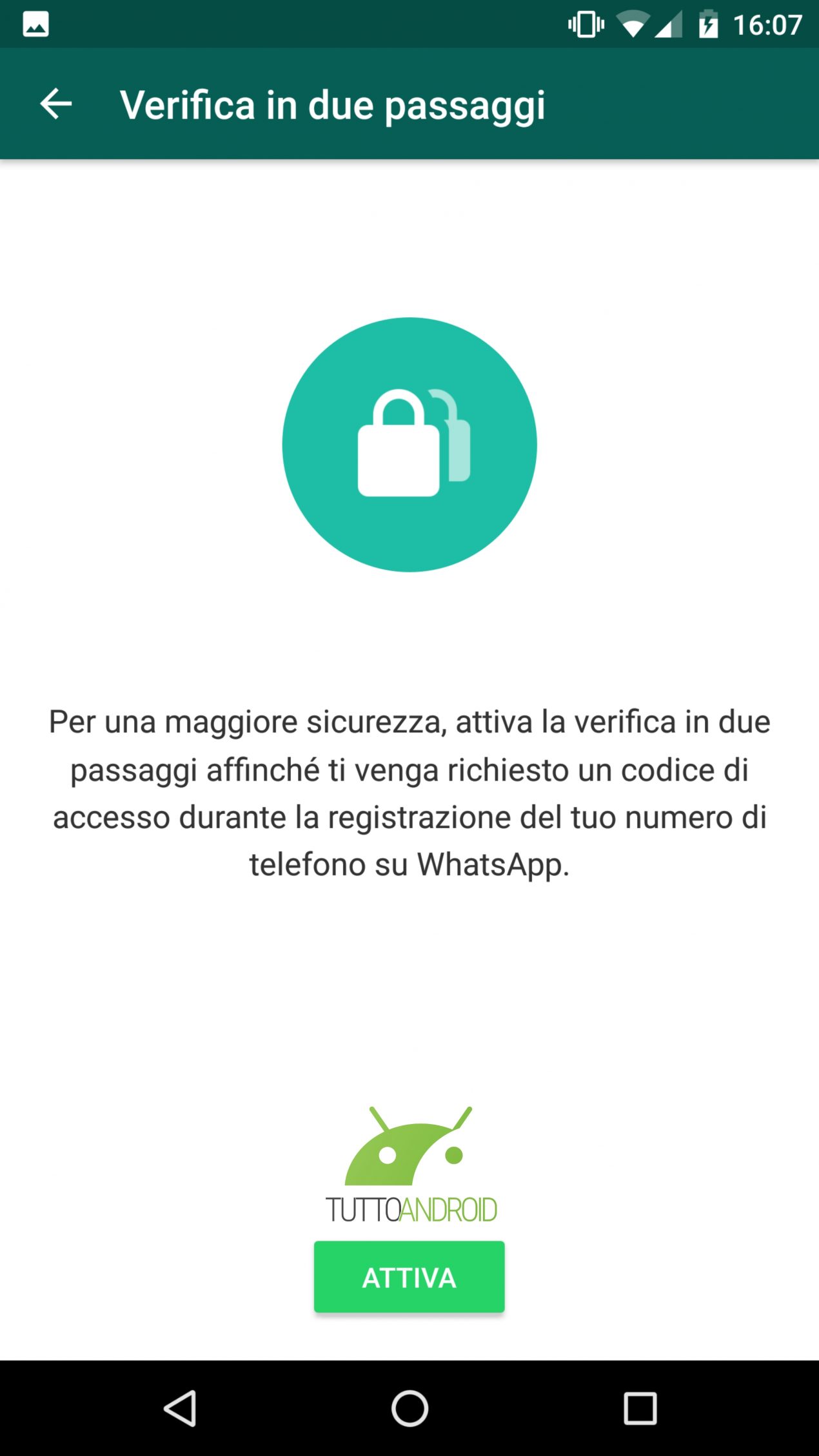 WhatsApp aggiunge la Verifica in due passaggi nella versione stabile