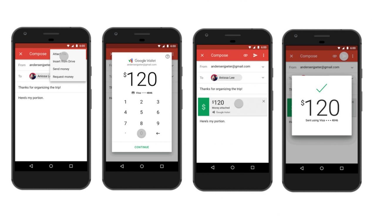 Gmail per Android ora permette di inviare e richiedere denaro, solo negli USA però