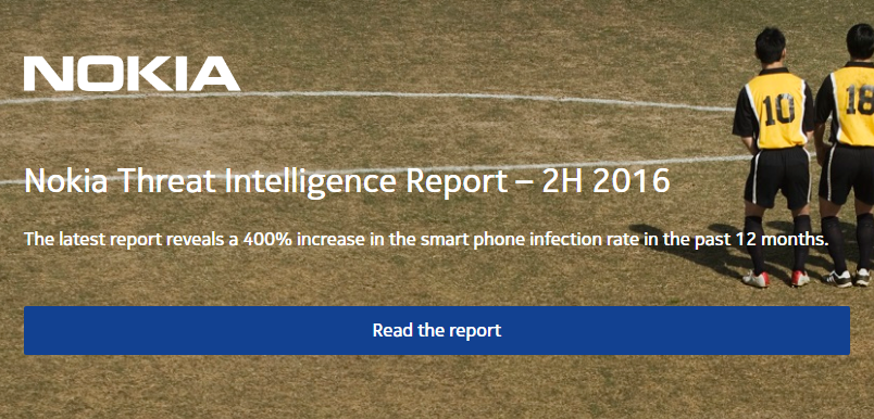 Nokia riporta un incremento del 400% del tasso di infezione da malware sugli smartphone