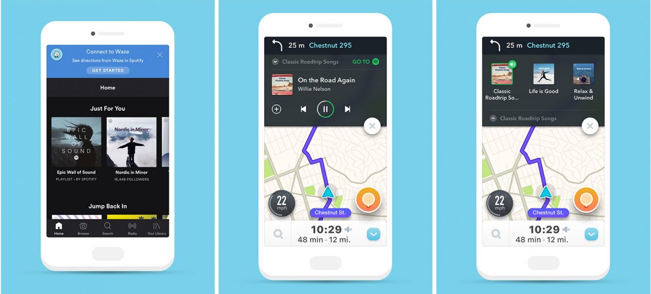 Waze aggiunge i controlli per Spotify durante la navigazione su Android