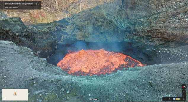 Google Street View vi porta in un vulcano attivo