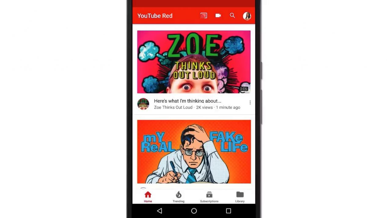 Google annuncia una nuova grafica per YouTube per Android