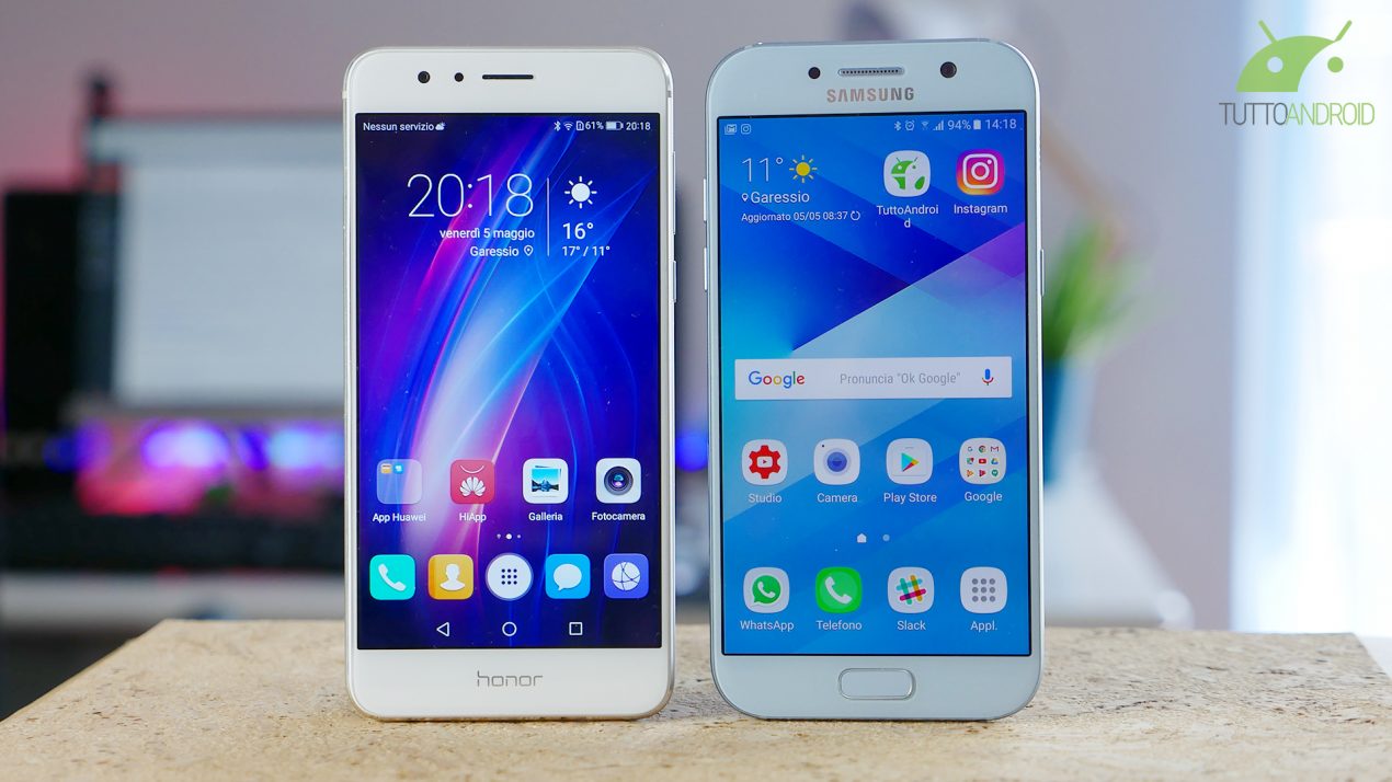 Honor 8 vs Samsung Galaxy A5 2017: studiano da TOP e costano la metà