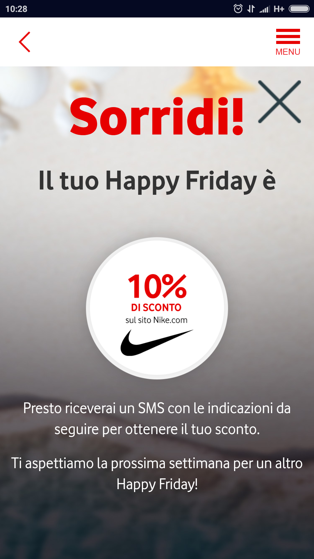 Happy Friday di Vodafone regala oggi uno sconto a tutti i suoi clienti