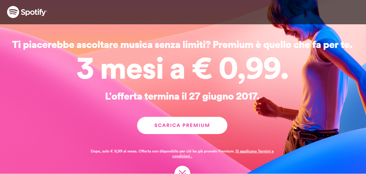 spotify 3 mesi a 9 99