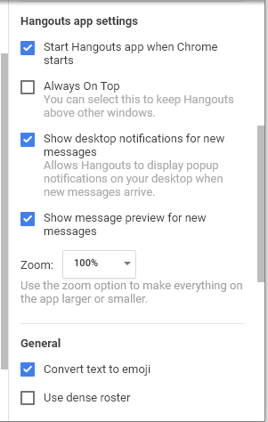 Google Hangouts UI