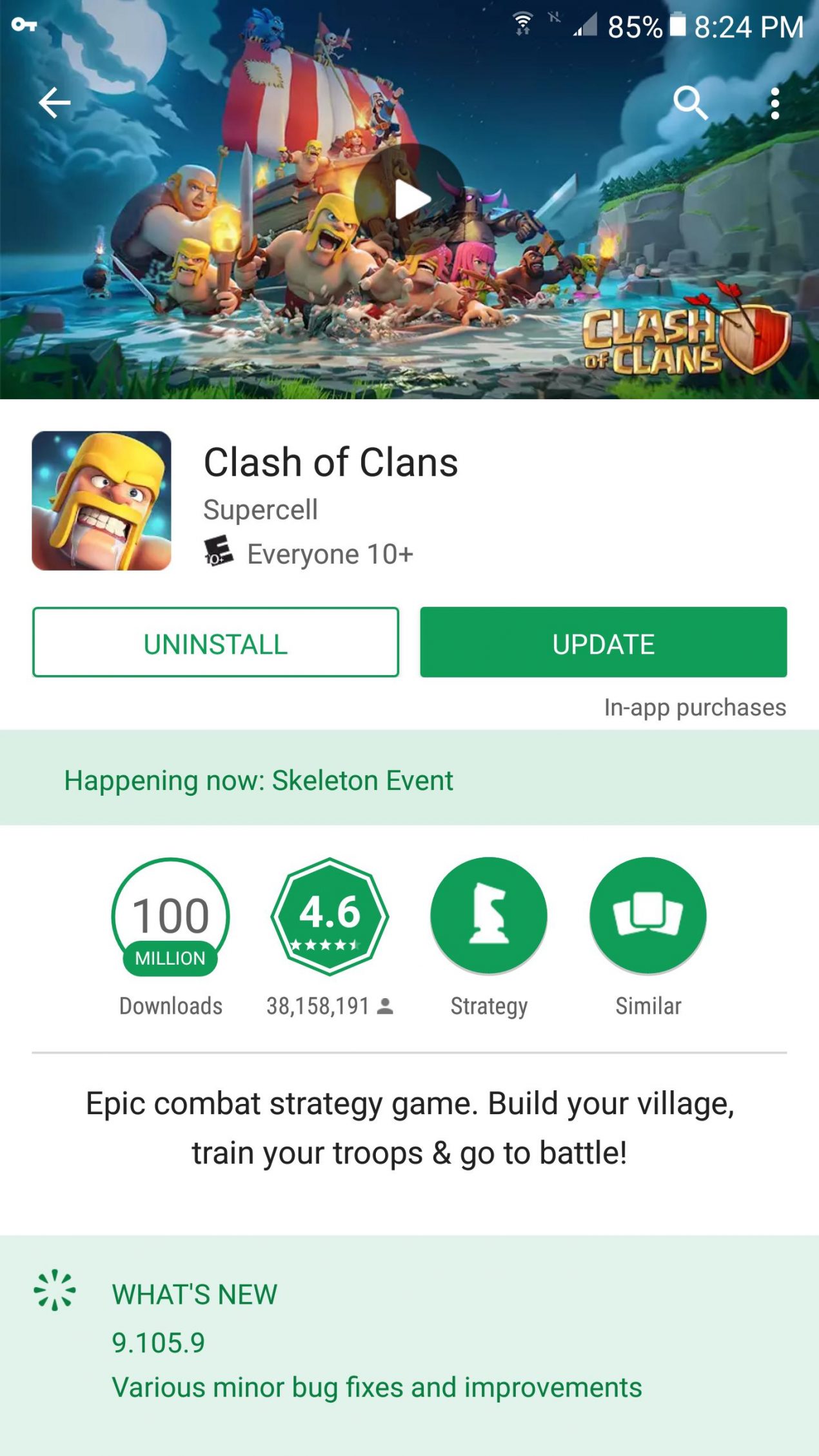 Il Play Store sta iniziando a segnalare particolari eventi speciali nelle pagine dei giochi